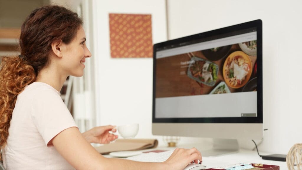 Web designer working on website