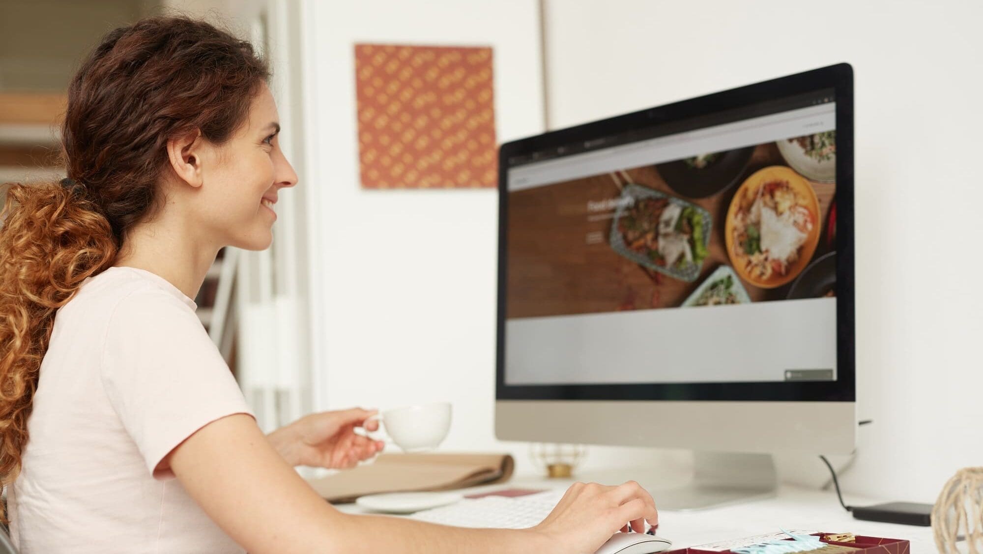 Web designer working on website